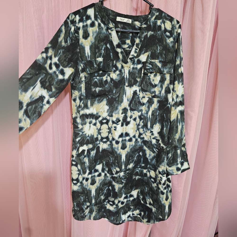 Dex Monochrome Abstract Dress